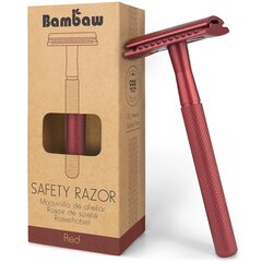 Daugkartinis metalinis skustuvas Bambaw Red цена и информация | Косметика и средства для бритья | pigu.lt