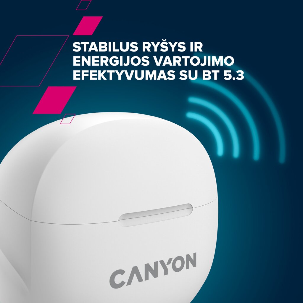 Canyon TWS-8 ENC Black CNS-TWS8B kaina ir informacija | Ausinės | pigu.lt