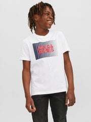 Jack & Jones детская футболка 12237411*03, белый 5715425332999 цена и информация | Рубашки для мальчиков | pigu.lt