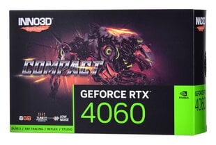 Inno3D GeForce RTX 4060 Compact N40601-08D6-173050N kaina ir informacija | Vaizdo plokštės (GPU) | pigu.lt