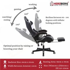 Žaidimų ir biuro kėdė Herzberg HG-8083, žalia kaina ir informacija | Biuro kėdės | pigu.lt