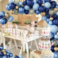 Balionų rinkinys Macaron Blue Gold Theme, 133 vnt. цена и информация | Balionai | pigu.lt