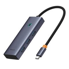 Адаптер Baseus UltraJoy Series 5-Port USB-C to HDMI4K @ 30Hz + 3xUSB 3.0 + док-станция PD, серый цена и информация | Адаптеры, USB-разветвители | pigu.lt
