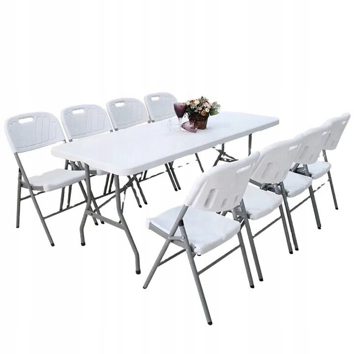 Sodo stalas Viking, baltas kaina ir informacija | Lauko stalai, staliukai | pigu.lt