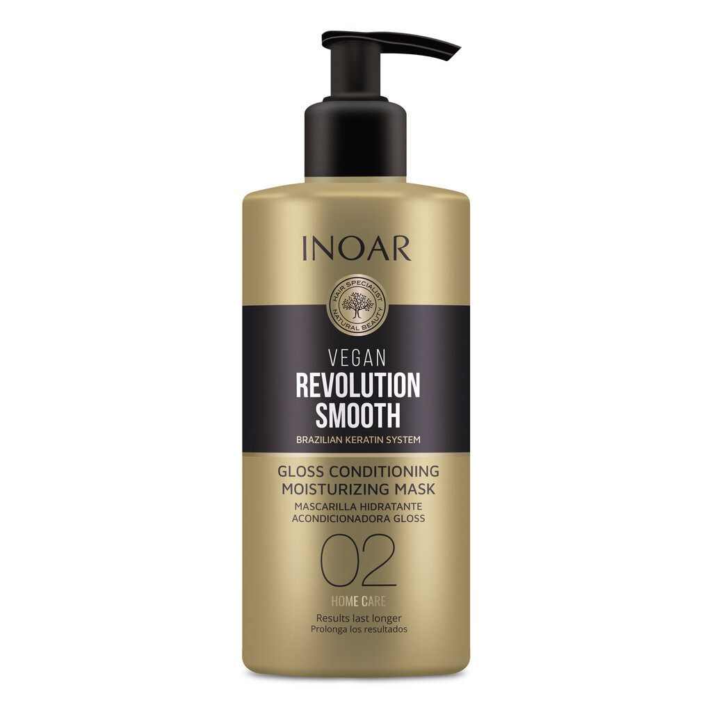 Drėkinanti plaukų kaukė Inoar Vegan Revolution Smooth Glos Step 2, 350 ml kaina ir informacija | Priemonės plaukų stiprinimui | pigu.lt