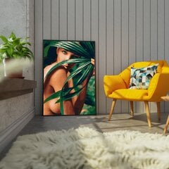 Картина по номерам На Раме "Женщина в листьях" Oh Art! 40x50 см цена и информация | Набор для рисования по номерам | pigu.lt
