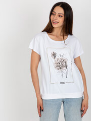 RUE PARIS Белая футболка-конверт. цена и информация | Женские футболки | pigu.lt