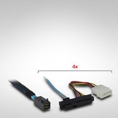 Kabel Inter-Tech SFF 8643 - 4x 8482  SATA Power цена и информация | Кабели и провода | pigu.lt