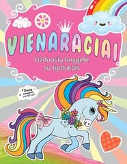 Vienaragiai. Užduočių knygelė su lipdukais kaina ir informacija | Lavinamosios knygos | pigu.lt