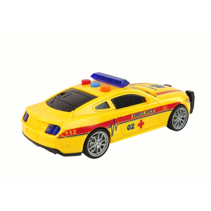 Žaislinis sportinis greitosios pagalbos automobilis Lean Toys, geltona kaina ir informacija | Žaislai berniukams | pigu.lt