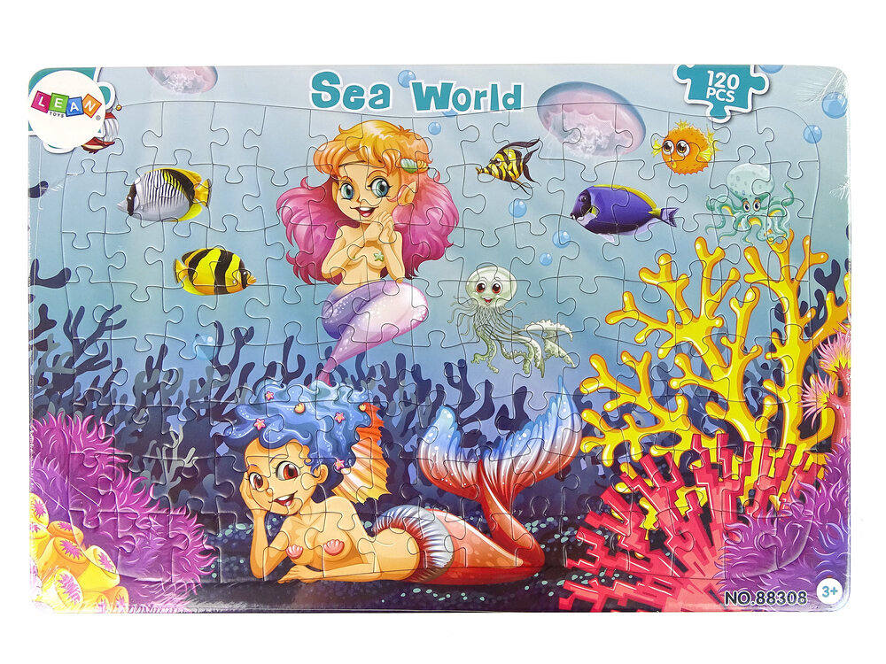 Edukacinė dėlionė LeanToys Sea World Undinė, 120 d. kaina ir informacija | Dėlionės (puzzle) | pigu.lt
