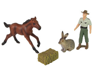 Набор фигурок животных (коричневая лошадь, заяц, фермер) цена и информация | Игрушки для девочек | pigu.lt