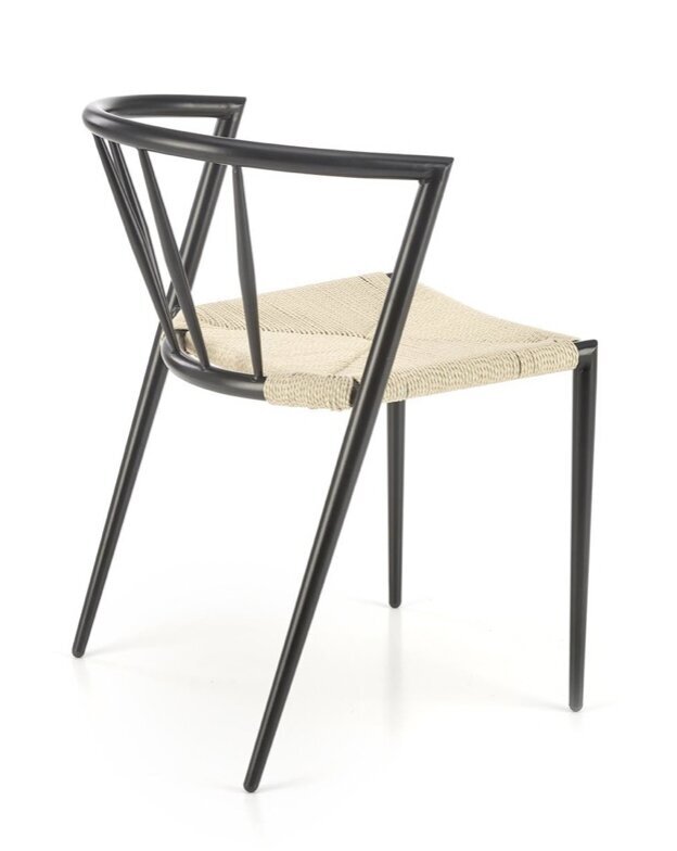 4-ių kėdžių komplektas K515, smėlinis/juodas kaina ir informacija | Virtuvės ir valgomojo kėdės | pigu.lt
