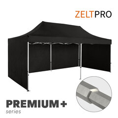 Prekybinė Palapinė Zeltpro Premium+, 3x6 m, Juoda kaina ir informacija | Palapinės | pigu.lt