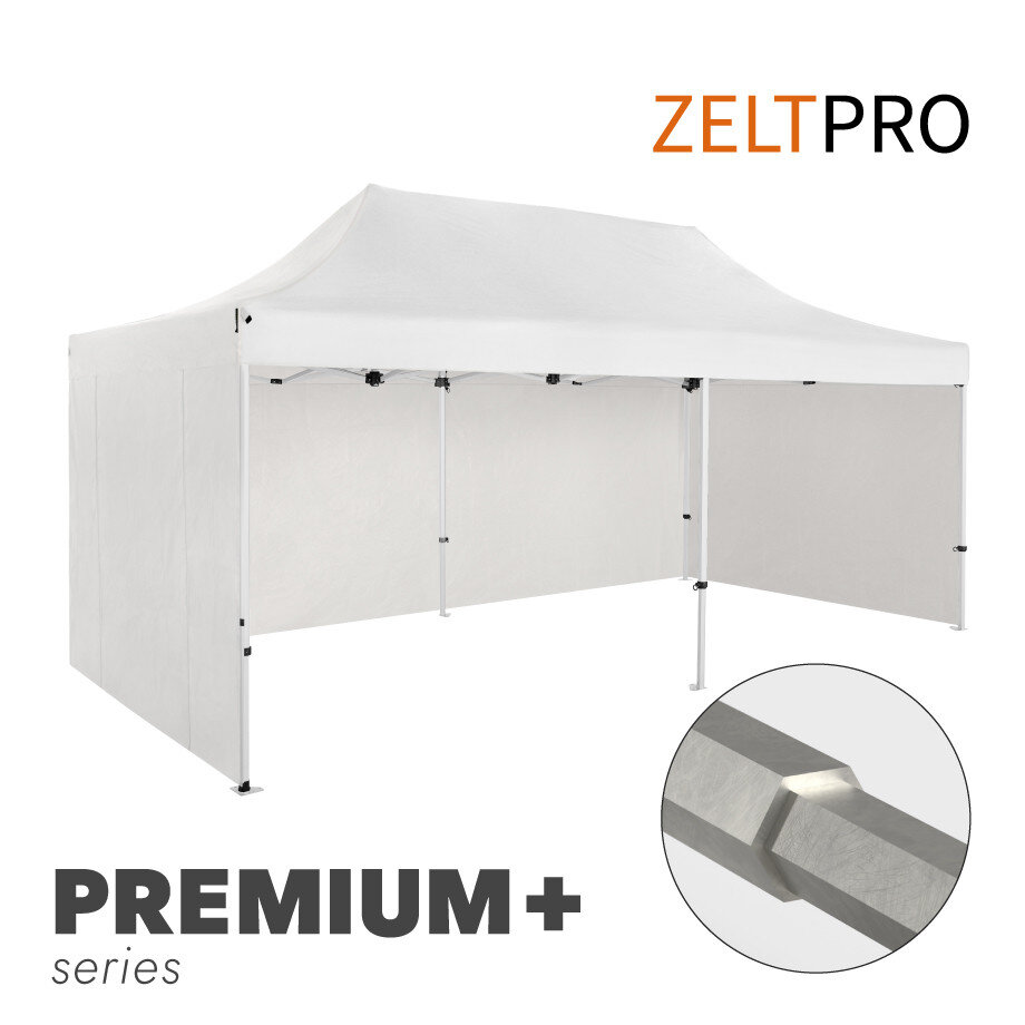 Prekybinė Palapinė Zeltpro Premium+, 3x6 m, Balta kaina ir informacija | Palapinės | pigu.lt