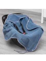 Muslino antklodė automobilinei kėdutei Sensillo, 75x75 cm, mėlyna kaina ir informacija | Autokėdučių priedai | pigu.lt