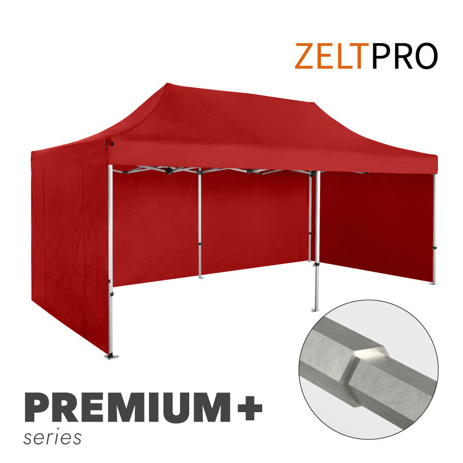 Prekybinė Palapinė Zeltpro Premium+, 4x6 m, Raudona kaina ir informacija | Palapinės | pigu.lt