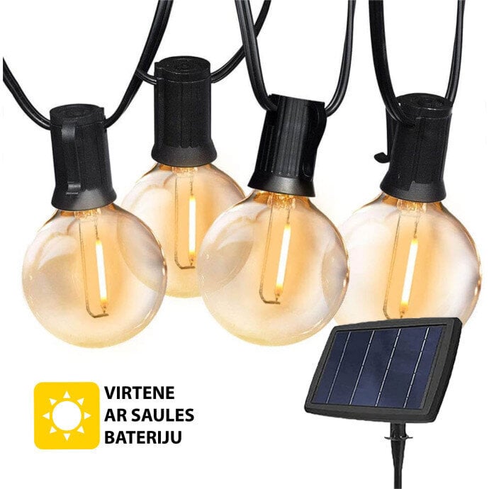 Lauko lempučių girlianda su saulės baterija Tonro Elegance, 12.25m kaina ir informacija | Girliandos | pigu.lt