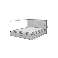 Кровать  Princce, 140x200 см, черный цвет цена и информация | Кровати | pigu.lt