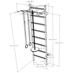 BenchK 221W деревянно-металлическая гимнастическая лестница с перекладиной цена и информация | Шведские стенки | pigu.lt