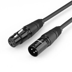 Cable XLR female to XLR male UGREEN AV130 1m (black) цена и информация | Кабели и провода | pigu.lt