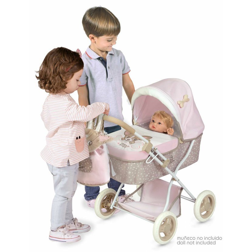 Lėlių vėžimėlis DeCuevas su krepšiu-kuprine Didi, 60cm, 85043 kaina ir informacija | Žaislai mergaitėms | pigu.lt