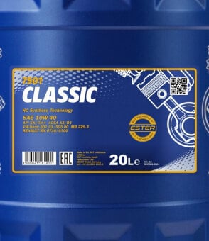Variklio alyva Mannol 7501 Classic 10W-40, 20l цена и информация | Variklinės alyvos | pigu.lt