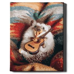 Картина по номерам На Раме "Ежик с гитарой" Oh Art! 40x50 см цена и информация | Набор для рисования по номерам | pigu.lt