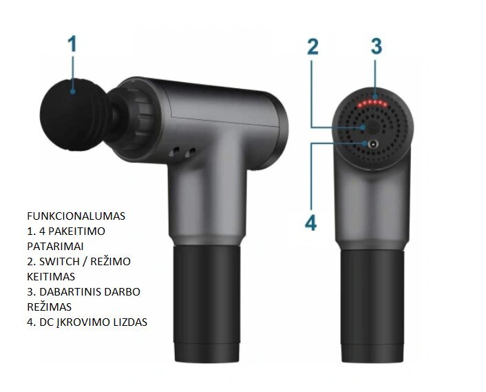 Fascial Gun KH-320 kaina ir informacija | Masažuokliai | pigu.lt