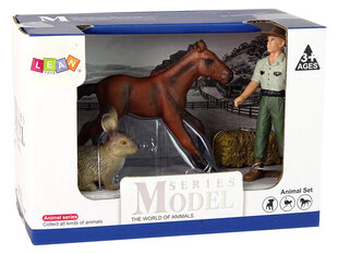Набор фигурок животных (коричневая лошадь, заяц, фермер) цена и информация | Игрушки для мальчиков | pigu.lt