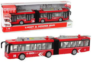 Двухместный автобус 1:16, красный цена и информация | Игрушки для мальчиков | pigu.lt
