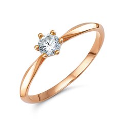 Золотое кольцо с цирконом 0011220200136 цена и информация | Кольцо | pigu.lt