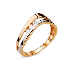 Золотое кольцо с цирконами 0009690300212 цена и информация | Кольцо | pigu.lt