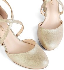 Женсксе туфли на каблуке Greatonu, золотые цена и информация | Женские туфли | pigu.lt