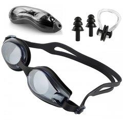 Plaukimo akiniai su nosies ir ausų kištukais, juodi kaina ir informacija | Plaukimo akiniai | pigu.lt