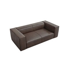 Dvivietė odinė sofa Agawa, 211x100x68, rudos spalvos kaina ir informacija | Sofos | pigu.lt