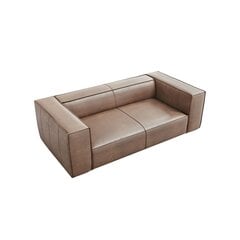 Dvivietė odinė sofa Agawa, 211x100x68, smėlio kaina ir informacija | Sofos | pigu.lt