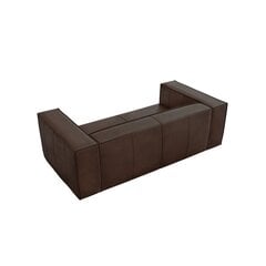 Dvivietė odinė sofa Agawa, 211x100x68, tamsiai ruda kaina ir informacija | Sofos | pigu.lt