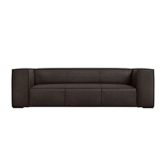 Trivietė odinė sofa Agawa, 227x100x68 cm, tamsiai rudos spalvos kaina ir informacija | Sofos | pigu.lt