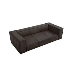 Trivietė odinė sofa Agawa, 227x100x68 cm, tamsiai rudos spalvos kaina ir informacija | Sofos | pigu.lt