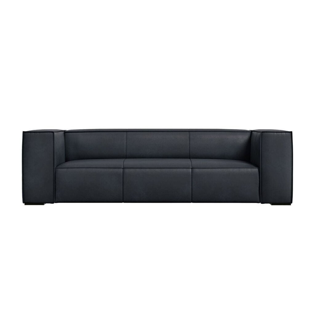 Trivietė odinė sofa Agawa, 227x100x68 cm, tamsiai mėlyna kaina ir informacija | Sofos | pigu.lt