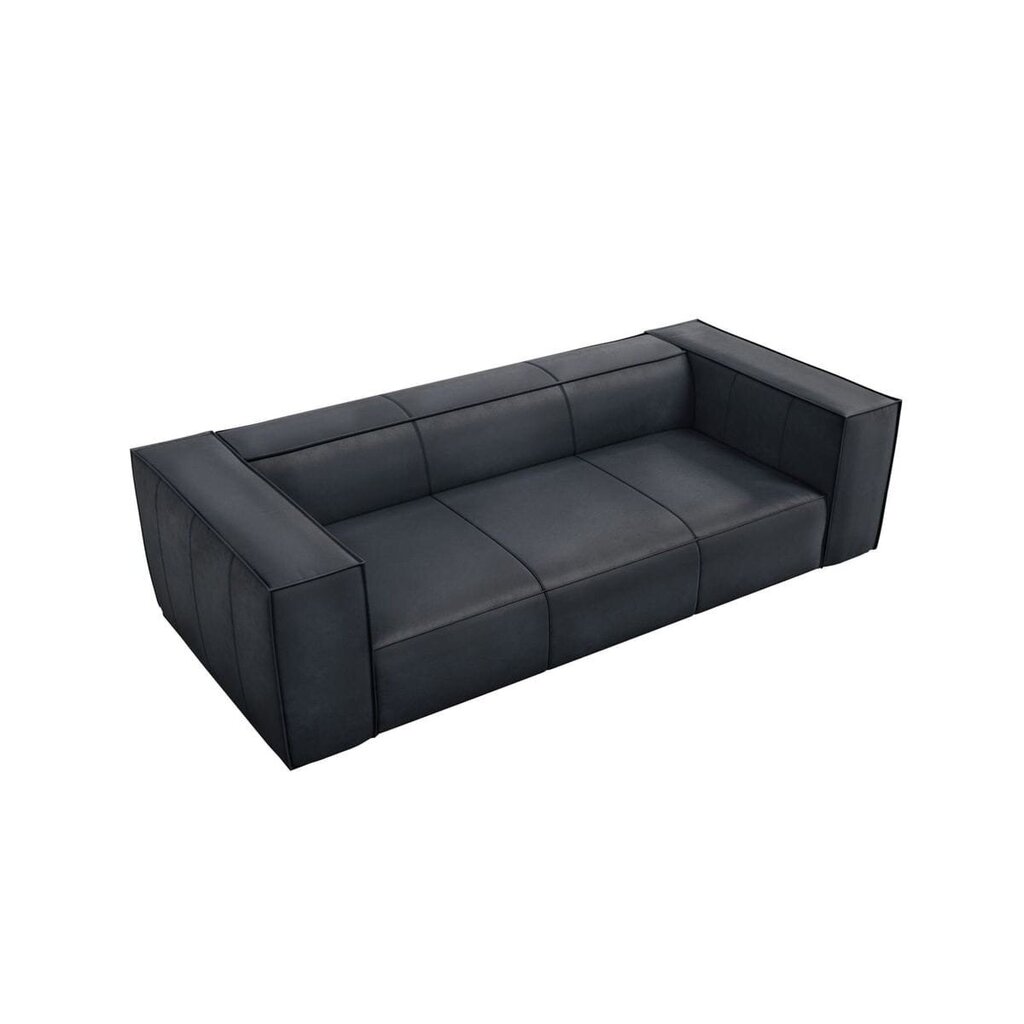 Trivietė odinė sofa Agawa, 227x100x68 cm, tamsiai mėlyna kaina ir informacija | Sofos | pigu.lt