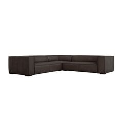 Penkiavietė odinė kampinė sofa Agawa, 280x280x68 cm, tamsiai ruda kaina ir informacija | Minkšti kampai | pigu.lt