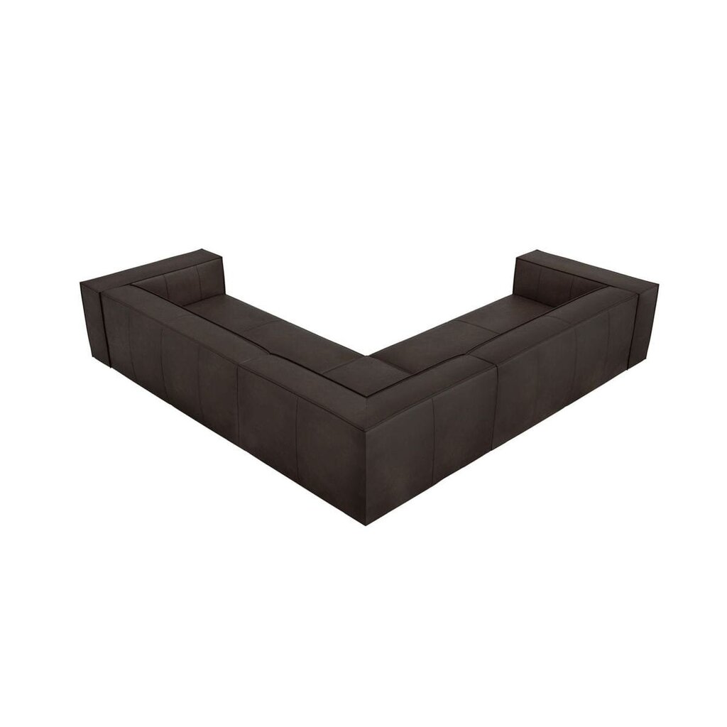 Penkiavietė odinė kampinė sofa Agawa, 280x280x68 cm, tamsiai ruda kaina ir informacija | Minkšti kampai | pigu.lt