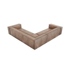 Penkiavietė odinė kampinė sofa Agawa, 280x280x68 cm, šviesiai ruda kaina ir informacija | Minkšti kampai | pigu.lt
