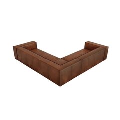 Penkiavietė odinė kampinė sofa Agawa, 280x280x68 cm, ruda kaina ir informacija | Minkšti kampai | pigu.lt