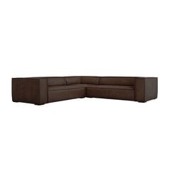 Penkiavietė odinė kampinė sofa Agawa, 280x280x68 cm, tamsiai rudos spalvos kaina ir informacija | Minkšti kampai | pigu.lt