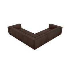 Пятиместный кожаный угловой диван Agawa, 280x280x68 см, темно-коричневый цена и информация | Угловые диваны | pigu.lt