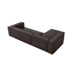 Keturvietė kairinė odinė kampinė sofa Agawa, 290x173x68 cm, tamsiai ruda kaina ir informacija | Minkšti kampai | pigu.lt