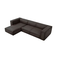 Keturvietė kairinė odinė kampinė sofa Agawa, 290x173x68 cm, tamsiai ruda kaina ir informacija | Minkšti kampai | pigu.lt